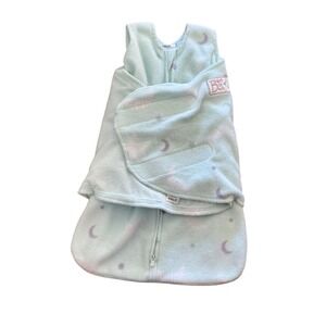 HALO SleepSack Swaddle Baby Safe Sleep Made Easier Mint Moon Stars NB 0-3M